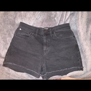 High rise denim shorts in lunar wash